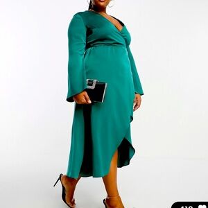ASOS Emerald green wrap dress